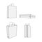 Set of four graphic white paper Bag