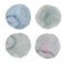 Set of four gray vector watercolor textured dots.