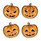 Set of four halloween pumpkins. Collection emotions