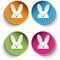 Set of Four Happy Easter Bunny Stickers