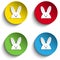 Set of Four Happy Easter Bunny Stickers