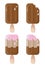 set of four ice-cream pops