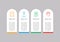 Set of Four Icons, Colorful Vector Illustration