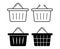 A set of four icons depicting shopping baskets.