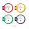 Set of four infographic circle templates. Colorful vector banners.