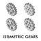 Set of four isometric gears isolated on a white background. Isometric vector illustration.