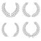 Set of four laurel wreaths vectors of different shapes isolated