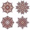 Set of four mandalas.