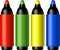 Set of four markers (red, green, yellow, blue)