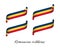 Set of four modern colored vector ribbons with Romanian tricolor