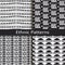 Set of four monochrome ethnic lineal pattern designs