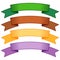 Set of four multicolor ribbons and banners for web design