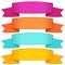 Set of four multicolor ribbons and banners for web design.