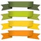 Set of four multicolor ribbons and banners for web design
