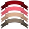 Set of four multicolor ribbons and banners for web design.