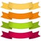 Set of four multicolor ribbons and banners for web design