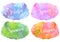 Set of four multicolored vector stain watercolor, seasonal background