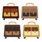 Set of four multicolored wheeled travel bag