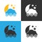 Set of four Night snowfall Icon