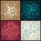 Set of four ornated floral seamless texture, endless pattern wit