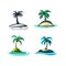 set of four palm island icons