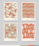 Set of four posters with abstract pattern