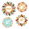 Set of four round mosaic flower sale tags