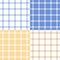 Set of four seamless graph check patterns. Vector textile background