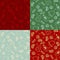 Set of four seamless pattern with Christmas food