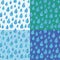 Set of four seamless patterns with rain drops