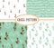 Set of four seamless patterns with spring plants.