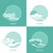 Set of four simple eco cloud sky circle logo template