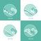 Set of four simple eco water circle logo template