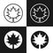 Set of four simple linear, and flooded with color maple Leaf icons.