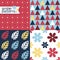 Set of four simple seamless patterns