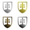 Set of four simply isolated metallic Slovak emblems