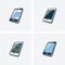 Set of four smartphone illlustrations