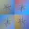 Set with four snowflakes on bright gradient background