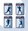 Set of four sport card. Baseball, Football, Soccer, and Basketball