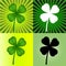 Set of four stylized clover leaves