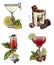 Set of four summer cocktails