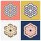 Set of four templates with traditional arabic islam geometric art. Arabesque pattern