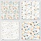 Set of four terrazzo seamless patterns. Modern pattern collection.
