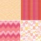 Set of four textile argyle seamless patterns