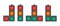 A set of four traffic lights with different arrangement of sections. Traffic light. An illustration depicting a traffic