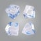 Set of four transparent ice cubes