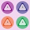 Set of four triangle clock at the light violet background