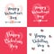 Set of four Valentine`s Day designs.