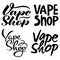 set of four Vape shop vector labels
