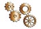 Set of four vector colored copper metal gears